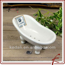 White Glaze Ceramic classic bath tub soap dish